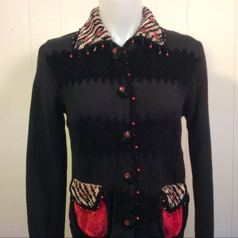 Jack B Quick Petites Womens Cardigan Sweater small